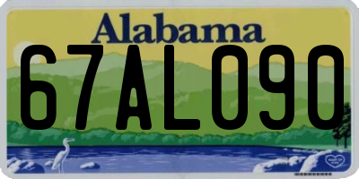 AL license plate 67AL090