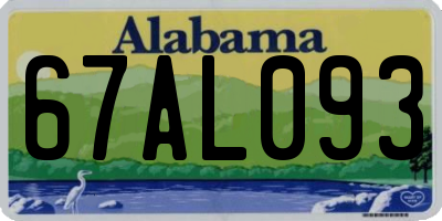 AL license plate 67AL093