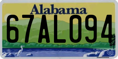 AL license plate 67AL094