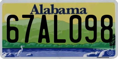 AL license plate 67AL098