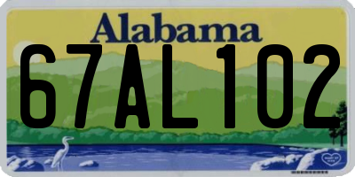 AL license plate 67AL102