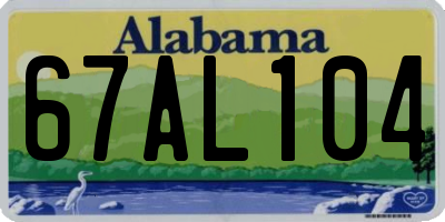 AL license plate 67AL104