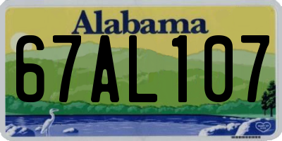 AL license plate 67AL107