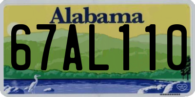 AL license plate 67AL110
