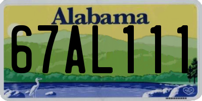 AL license plate 67AL111