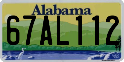 AL license plate 67AL112