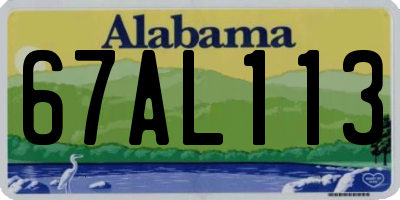 AL license plate 67AL113