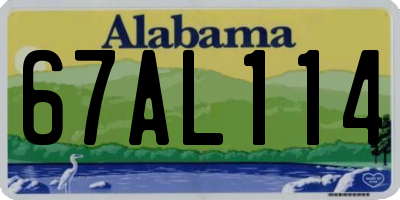 AL license plate 67AL114