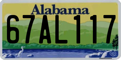 AL license plate 67AL117
