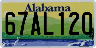 AL license plate 67AL120