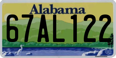 AL license plate 67AL122