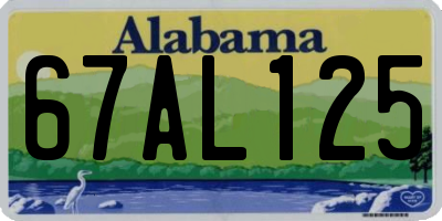AL license plate 67AL125