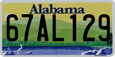 AL license plate 67AL129