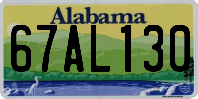 AL license plate 67AL130