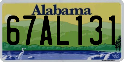 AL license plate 67AL131