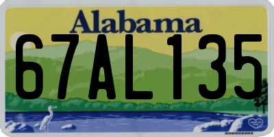 AL license plate 67AL135