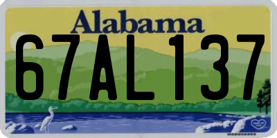 AL license plate 67AL137
