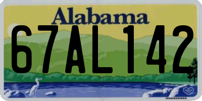 AL license plate 67AL142