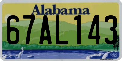 AL license plate 67AL143