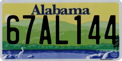 AL license plate 67AL144
