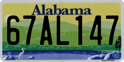 AL license plate 67AL147