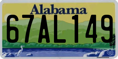 AL license plate 67AL149