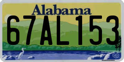 AL license plate 67AL153