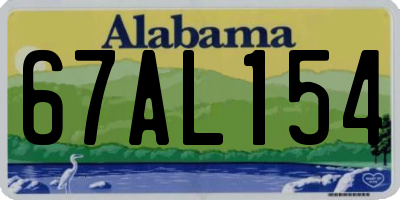 AL license plate 67AL154