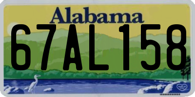 AL license plate 67AL158