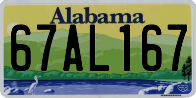 AL license plate 67AL167