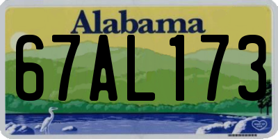 AL license plate 67AL173