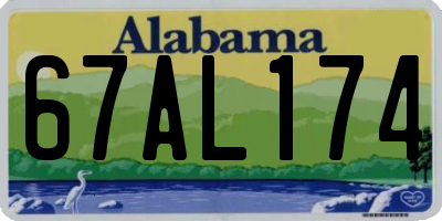 AL license plate 67AL174