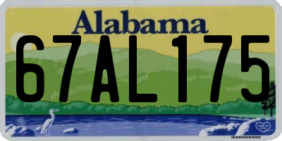 AL license plate 67AL175