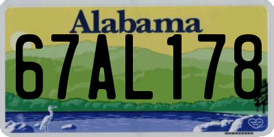AL license plate 67AL178