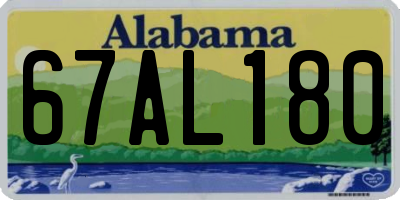 AL license plate 67AL180