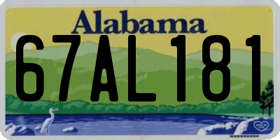 AL license plate 67AL181