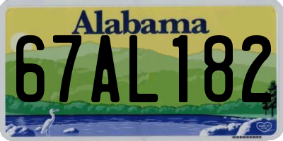 AL license plate 67AL182