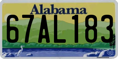 AL license plate 67AL183