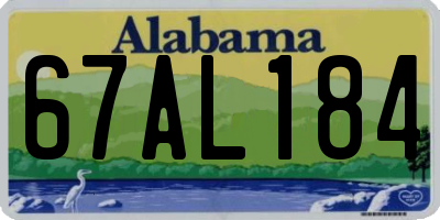 AL license plate 67AL184