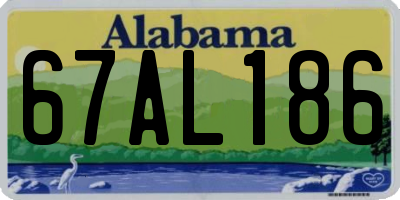 AL license plate 67AL186
