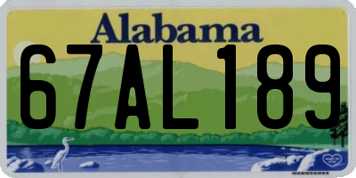 AL license plate 67AL189