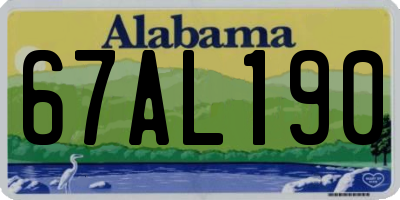 AL license plate 67AL190