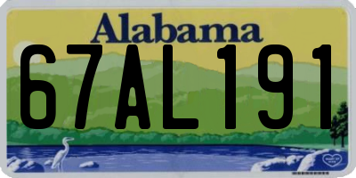 AL license plate 67AL191