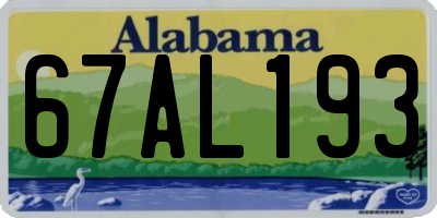 AL license plate 67AL193