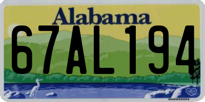 AL license plate 67AL194