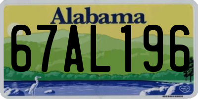 AL license plate 67AL196