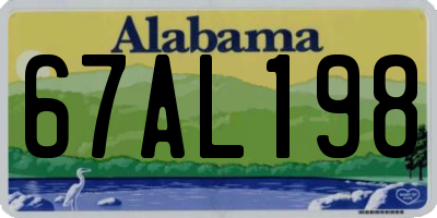 AL license plate 67AL198