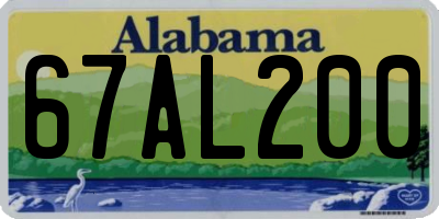 AL license plate 67AL200