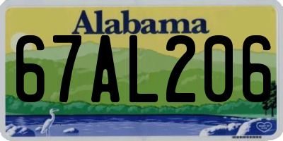 AL license plate 67AL206