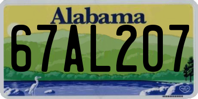 AL license plate 67AL207